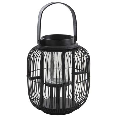 Black lantern in metal and lacquered wood-DBO2240V