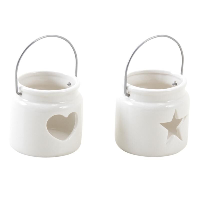 Porta tealight in vetro colorato bianco-DBO2300V