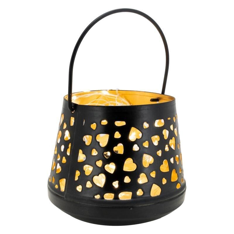 Porta tealight cuori neri e oro-DBO2400
