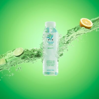 FYX Collagen Water - BEAUTY - Lemon & Lime (12 x 400ml)