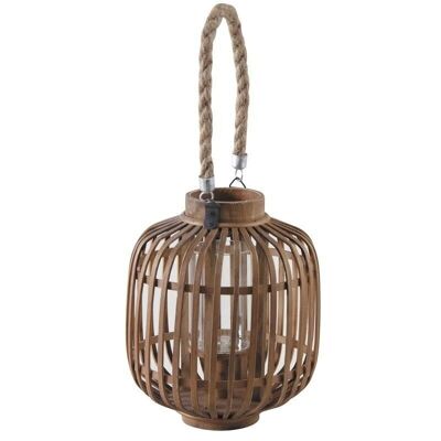 Bamboo and natural wood lantern-DBO2600V