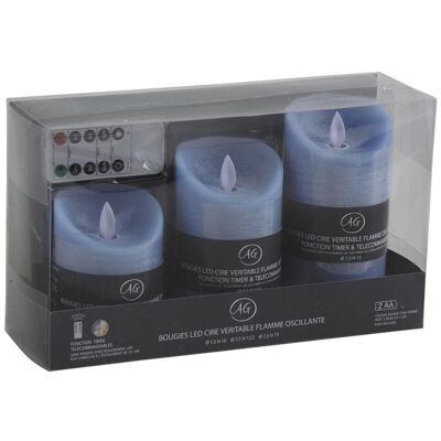 Set of 3 ocean LED candles with remote control-DBO273S