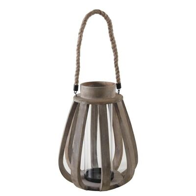 Lantern in aged wood and glass-DBO2761V