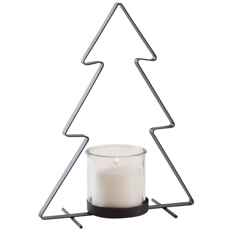 Porta tealight in metallo nero-DBO3340V