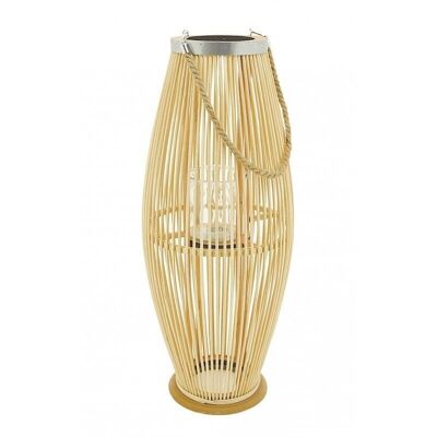Lantern on foot in perforated rattan core-DBO3593V