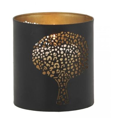 Tealight holder in lacquered metal tree-DBO3690