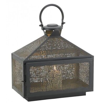 Lantern in lacquered metal 2 candles-DBO3720