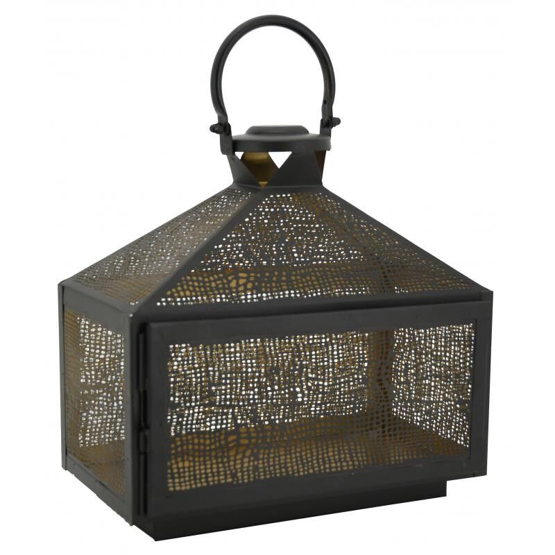 Lanterna in metallo laccato 2 candele-DBO3720