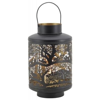 Lantern in lacquered metal with gold interior-DBO3752