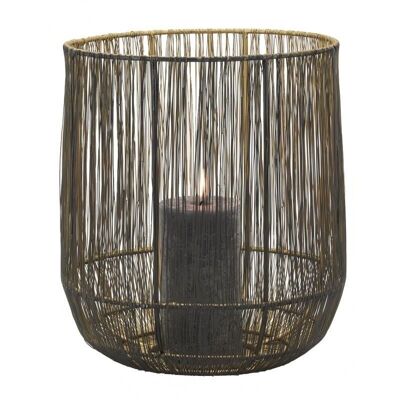 Metal wire tealight holder with gold interior-DBO3760