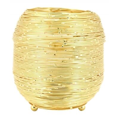 Porta tealight in metallo dorato-DBO3771