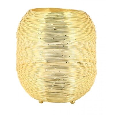 Golden metal wire tealight holder-DBO3772