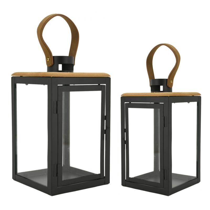 Metal and wood lanterns-DBO388SV