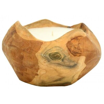Natural teak candle-DBO3890