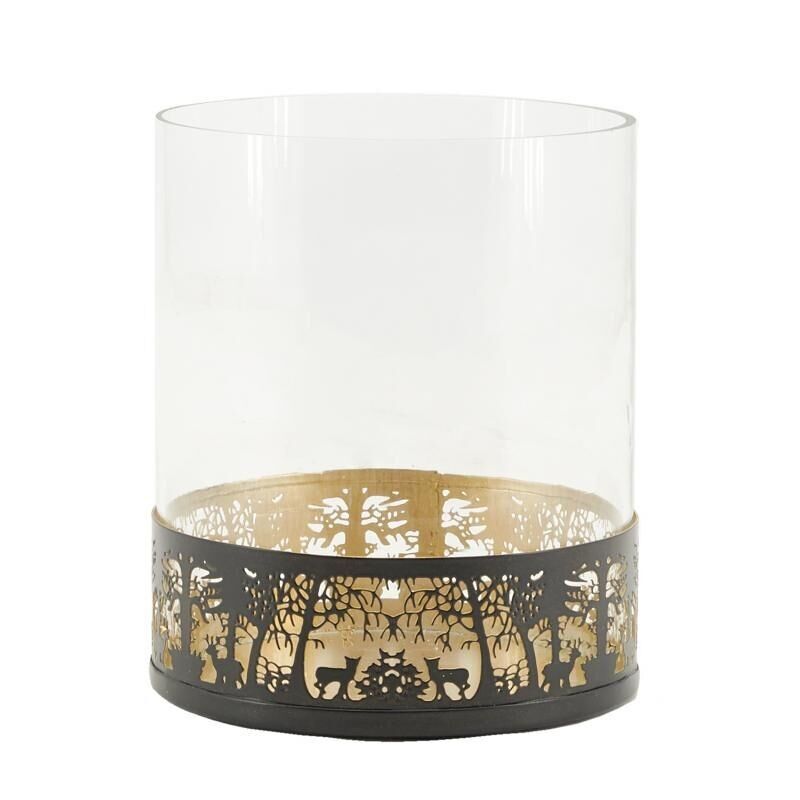 Porta tealight in metallo e vetro Forêt-DBO4110V
