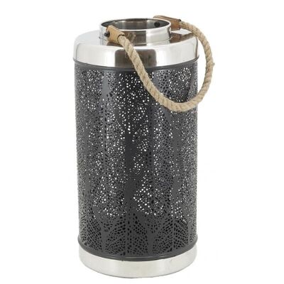 Metal lantern and rope Leaves-DBO4140