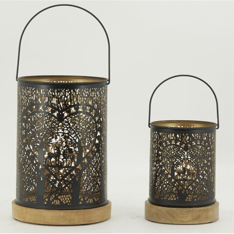 Porta tealight in metallo laccato nero-DBO428S