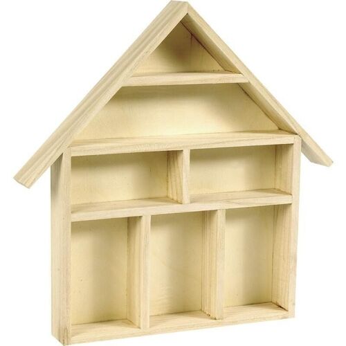 Cadre maison à compartiments en bois-DCA1050