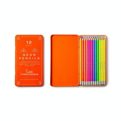 Set de 12 crayons de couleur - Néon - Printworks