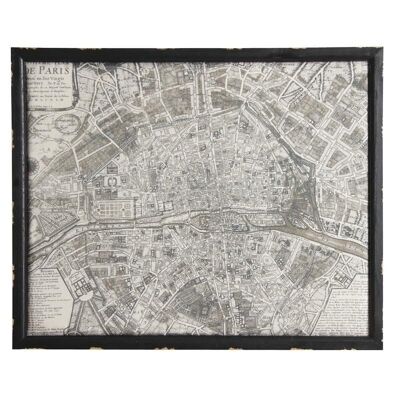 Tableau plan de Paris en bois-DCA2130