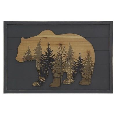 Cadre ours en bois peint-DCA2350