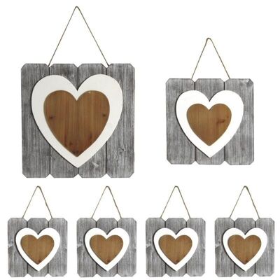 Marcos de corazones para colgar en madera pintada-DCA240S