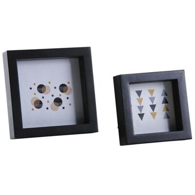 Square photo frames in black wood and glass-DCA245SV