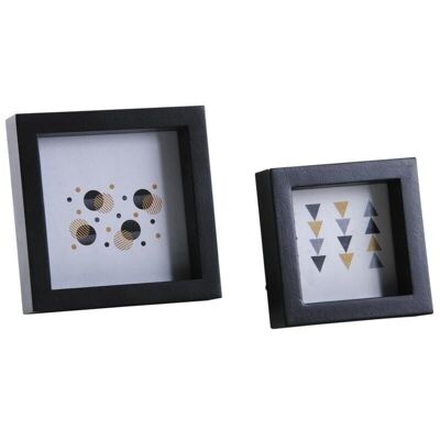 Cadres photos carrés en bois noir et verre-DCA245SV