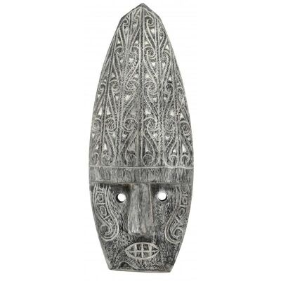 Maschera da parete in legno grigio-DCA2600