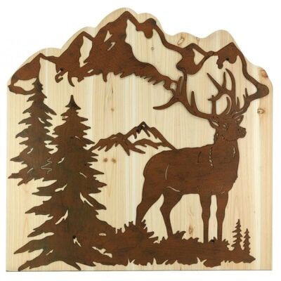 Wall decoration in wood and metal Deer-DCA2630
