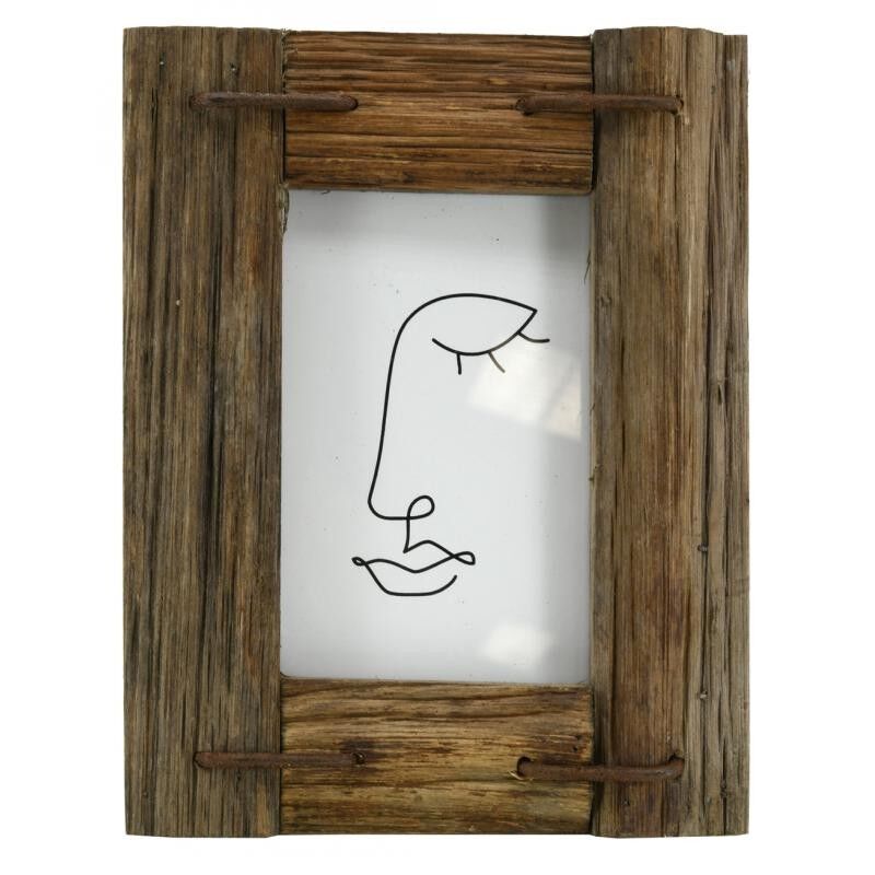 Portafoto in legno con decoro astratto-DCA2641V