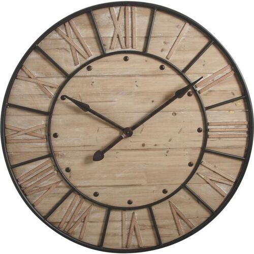 Horloge en bois et métal-DHL1230