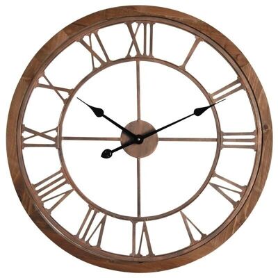 Copper metal and wood clock-DHL1470