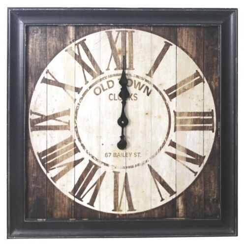 Horloge carrée en bois-DHL1480