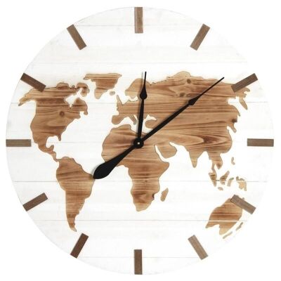 Horloge mappemonde en bois-DHL1570