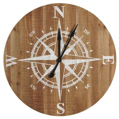 Wooden Compass Clock - DHL1580