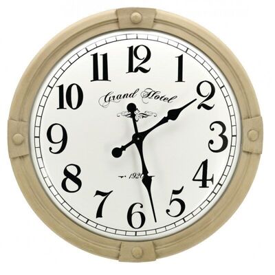 Uhr aus geschnitztem Holz und emailliertem Metall Grand Hôtel-DHL1610