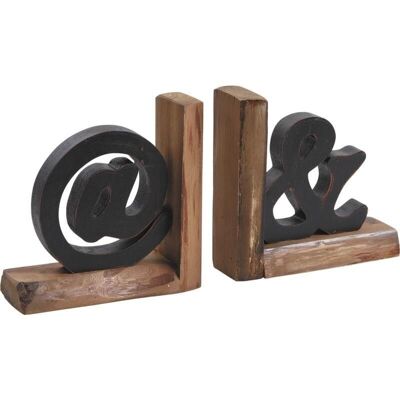 Set of 2 wooden bookends-DMA123S