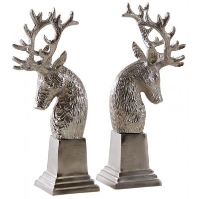 Set of 2 aluminum deer head bookends-DMA144S