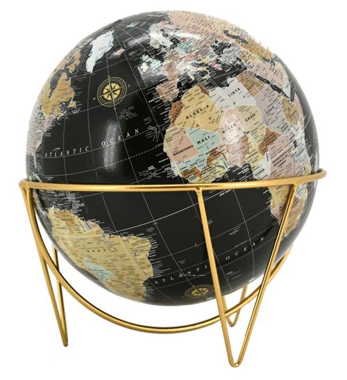 Globe en résine noir et métal doré-DMA1590