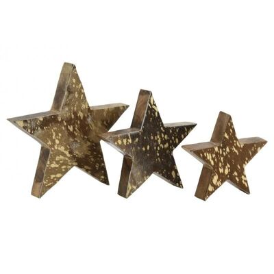 Sterne zum Posen aus Holz und Rindsleder-DMA167S
