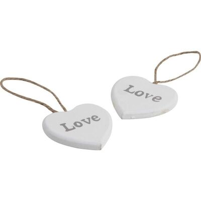 White wooden hanging heart-DMO1200