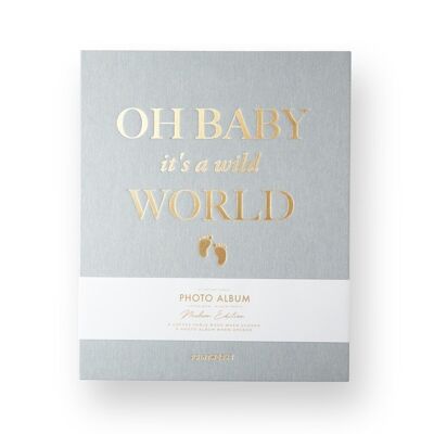 Photo Album - Baby it's a Wild World Gray - Book Size - Printworks