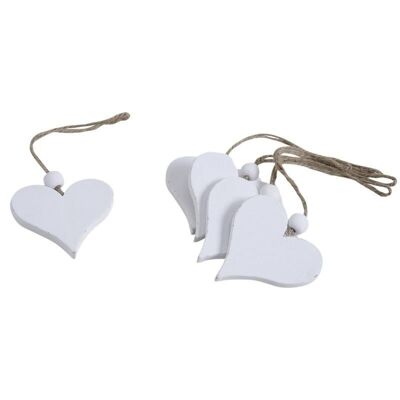Bleached wood hanging hearts-DMO152S