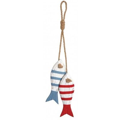 Hanging fish in painted wood-DMO1610