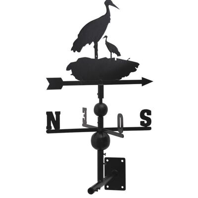 Wrought iron stork weather vane-DMU1450