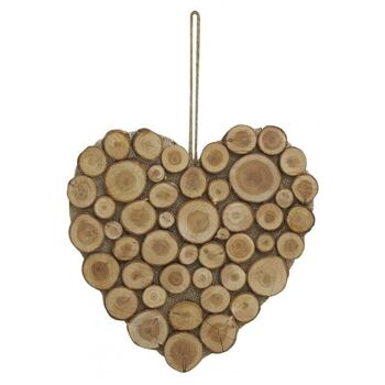 Coeur en rondins de pin à suspendre-DMU2292 1