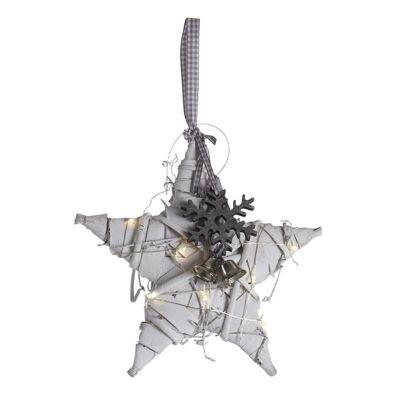 Wooden star with LEDs-DNO1430