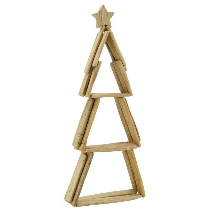 Sapin en bois destructuré avec étoile-DNO1640