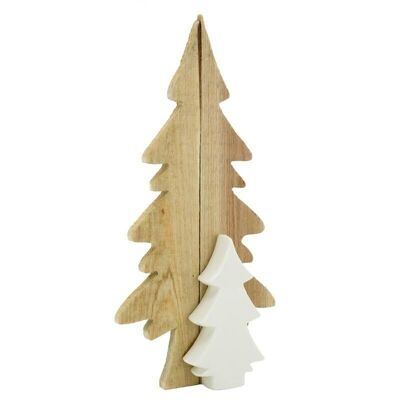 Decor fir trees in wood and ceramic-DNO1670